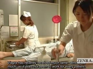 Subtitled rapariga vestida gajo nu japonesa enfermeiras hospital punhetas ejaculação