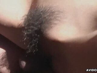 Nice looking Asian goddess Chiaki got her hairy cunt drilled