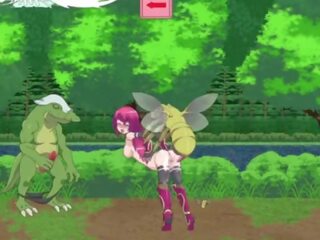 Guild meister &vert; tahap 1 &vert; kirmizi berambut pacar perempuan subdued oleh lizard monster dan bos untuk mendapatkan dia alat kemaluan wanita terisi dengan beban dari air mani &vert; animasi pornografi pertandingan gameplay p1