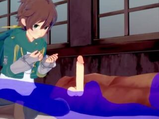 Konosuba yaoi - kazuma blowjob với kiêm trong của anh ấy miệng - nhật bản á châu truyện phim hoạt hình trò chơi giới tính đồng tính