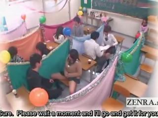 Subtitled japan schoolgirls klass masturbation cafe
