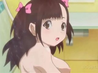 Vannituba anime täiskasvanud film koos süütu teismeline alasti damsel