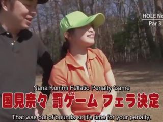 Subtitruota necenzūruotos japoniškas golfas smaukymas čiulpimas žaidimas
